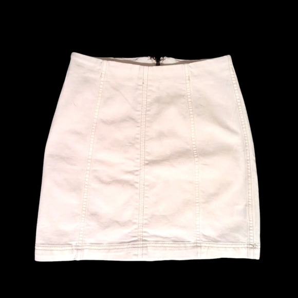 FREE PEOPLE White Modern Femme Mini Skirt Size 6 - Picture 1 of 3